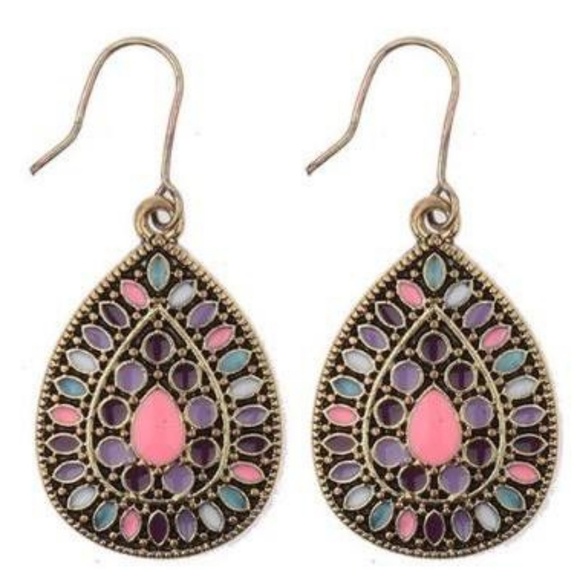 Boho Chic Teardrop Earrings - Picture 2 of 2